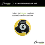 Champion Sports 2 lbs. Rhino Elite Medicine Ball, Yellow (CHMP694)