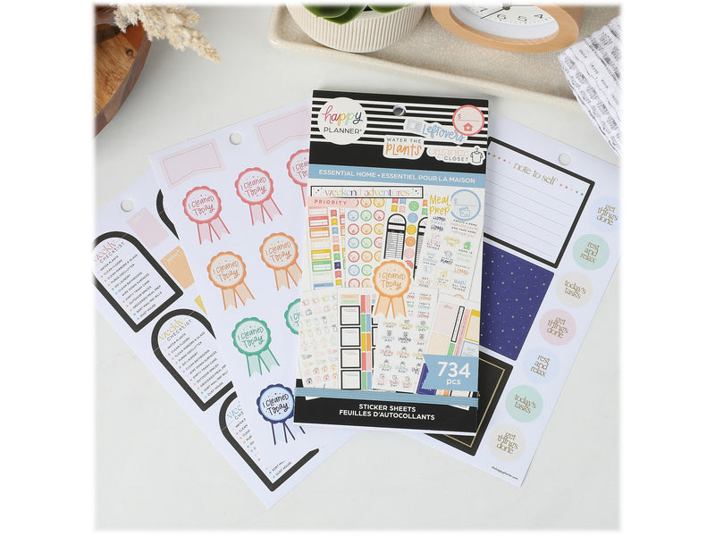 The Happy Planner Essentials Home Classic Stickers, Assorted Colors, 734/Pack (SVP130-149)