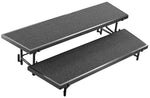 NPS 2 Level Tapered Standing Choral Riser, 36"W x 60”-66”"L x 16"H, Black Carpet (RT2LC10)
