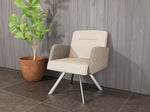 Lesro Willow Vinyl Lounge Chair, Patriot Plus Concrete/Adler Peppercorn/Silver (WL1101.SSV-02PPCN.03PPCN.04ADPN)