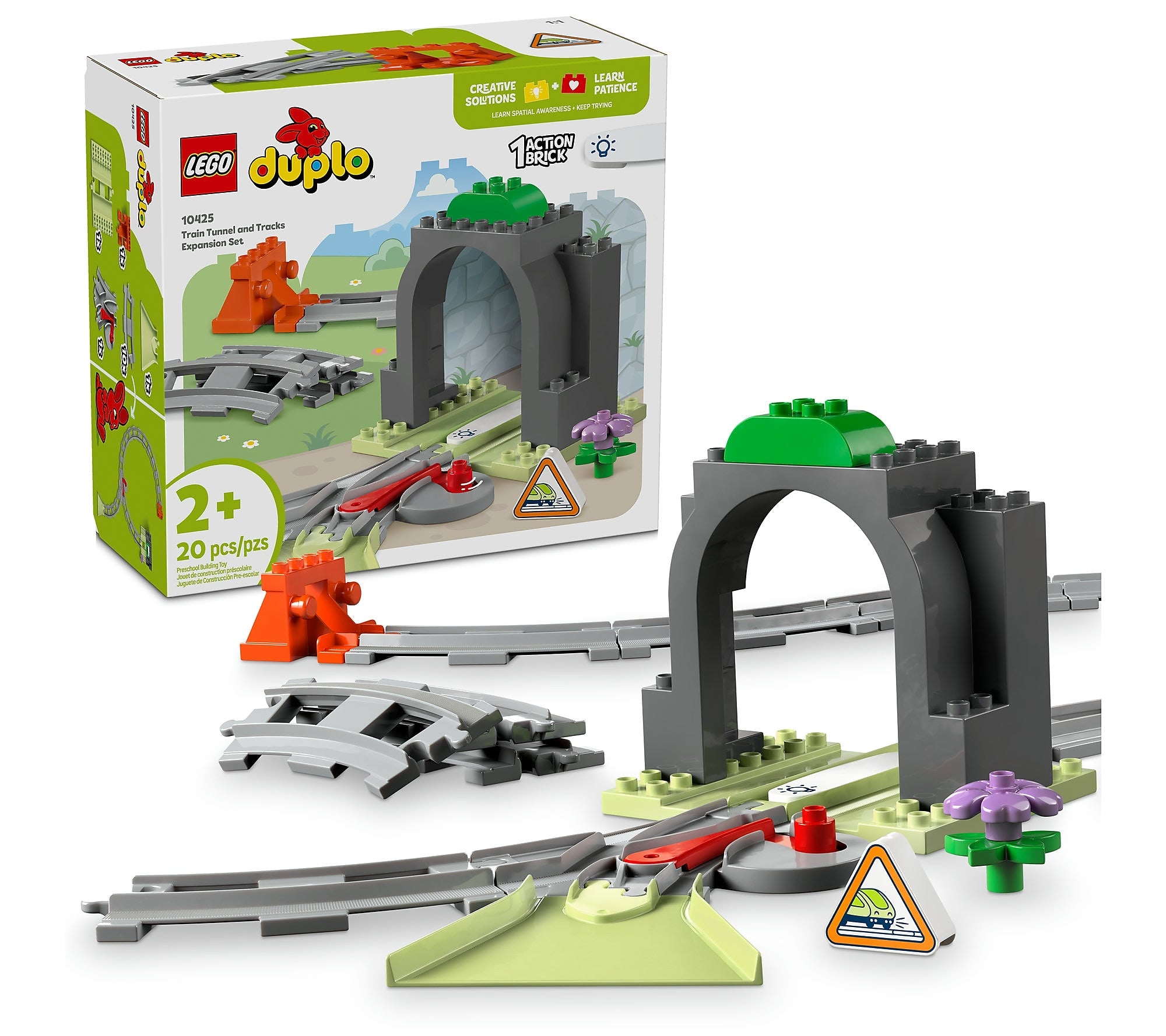 LEGO DUPLO Town Train Tunnel and Tracks Expansion Set, 20 Pieces (10425)
