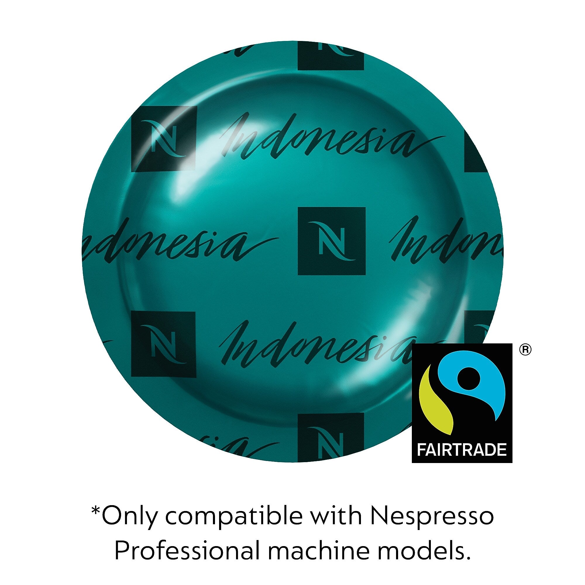 Nespresso Indonesia Fairtrade Coffee Nespresso Professional Capsules, Espresso Roast, 50/Box (8626.84)