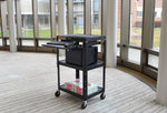 Luxor 3-Shelf Metal Mobile Utility Cart with Lockable Wheels, Black (UCMT1KB)