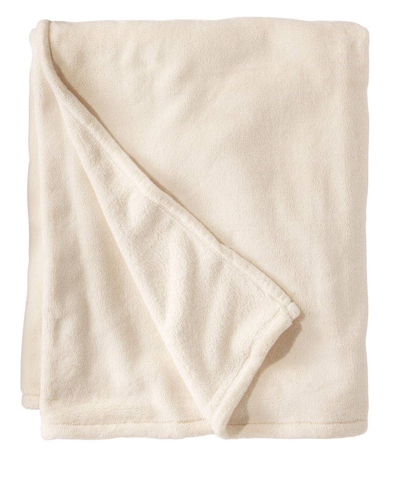L.L.Bean Wicked Plush Throw, Antique White, Large (0SAG201000)