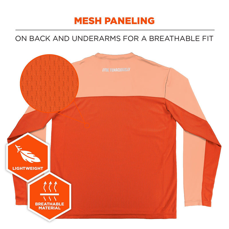 Chill-Its 6689 High Visibility Long Sleeve T-Shirt, Orange, Medium (12178)