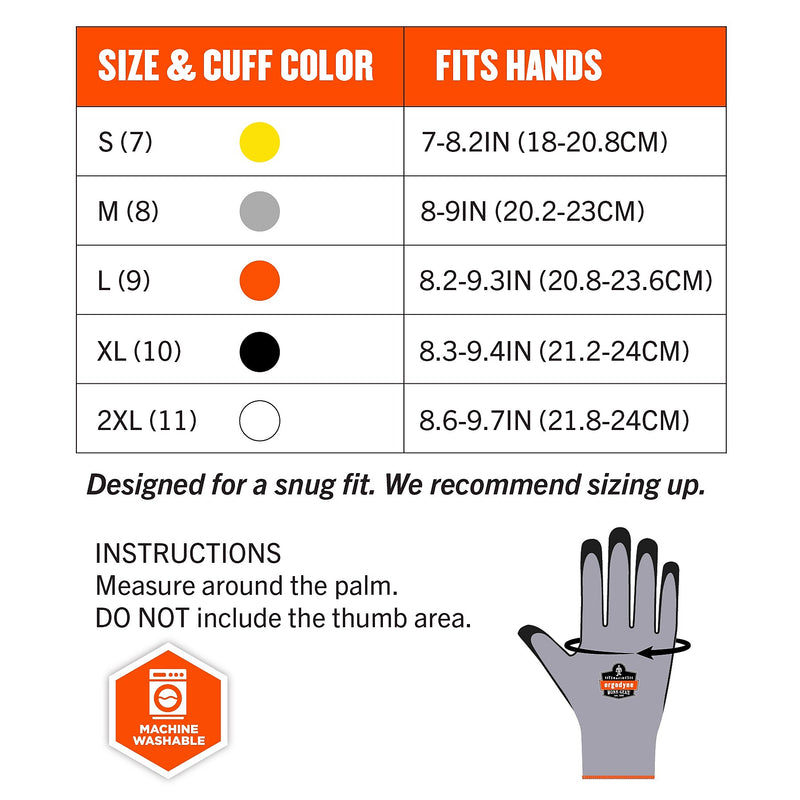 Ergodyne ProFlex 7501 Nitrile CoatedCold Resistant Gloves, XL, Gray, 1 Pair (17635)