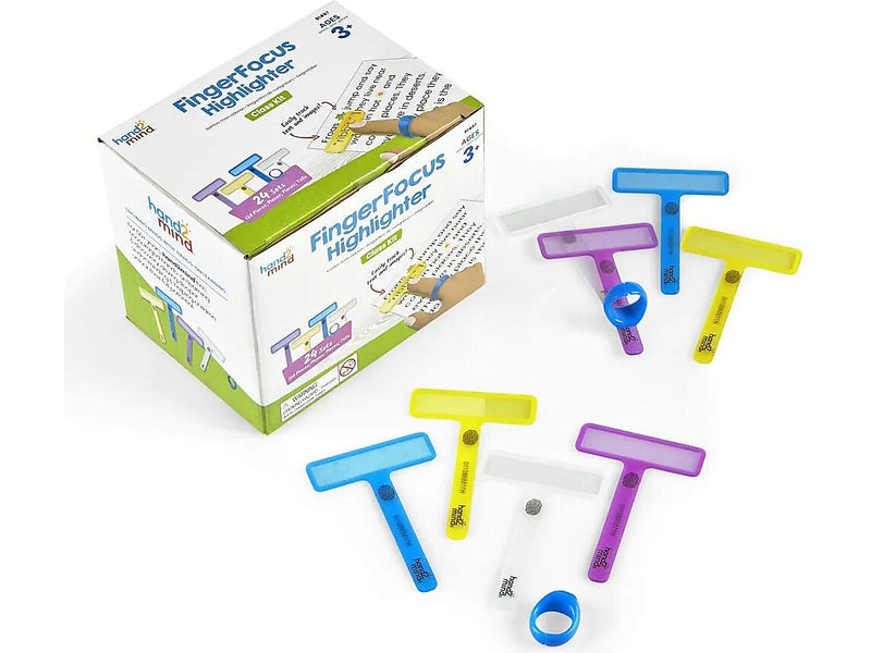 hand2mind FingerFocus Highlighters, Assorted Colors, 24/Set (91497)