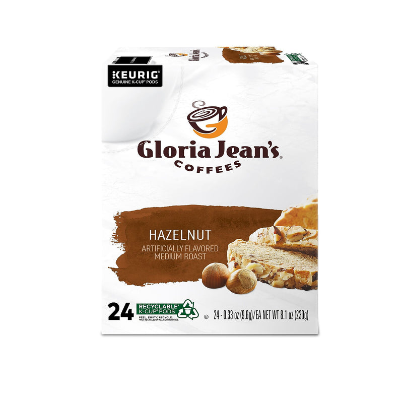 Gloria Jean's Coffees Hazelnut Coffee, Keurig K-Cup Pod, Medium Roast, 96/Carton (60051-052CT)