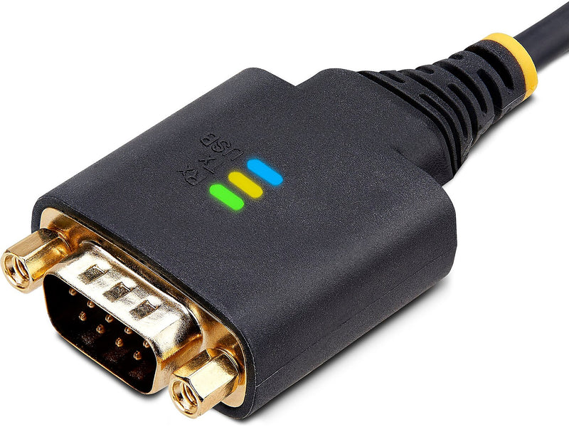 StarTech 2' USB-A to 2-Port RS-232 Serial Adapter Cable, Male-to-Male, Black, 'DI Chip, COM Retention (2P1FFC-USB-SERIAL)