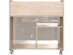 Flash Furniture Bright Beginnings Mobile 6-Section Storage Cart, 33.5"H x 31.5"W x 13"D, Brown (MK-KE24268-GG)