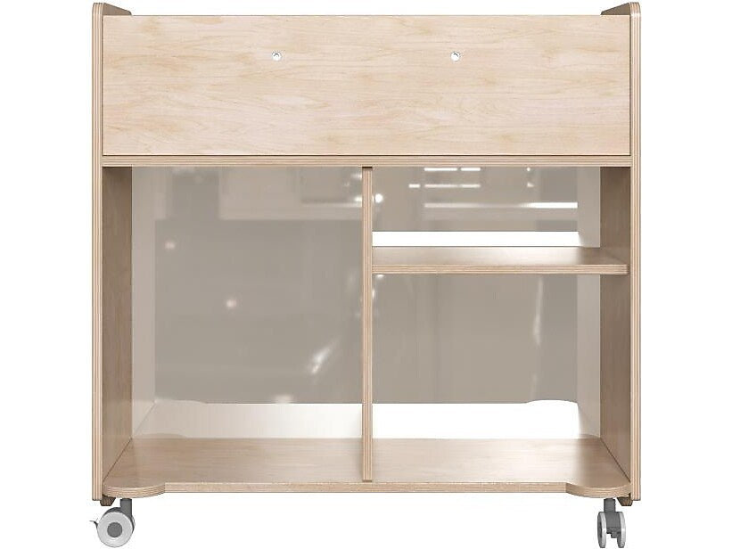 Flash Furniture Bright Beginnings Mobile 6-Section Storage Cart, 33.5"H x 31.5"W x 13"D, Brown (MK-KE24268-GG)