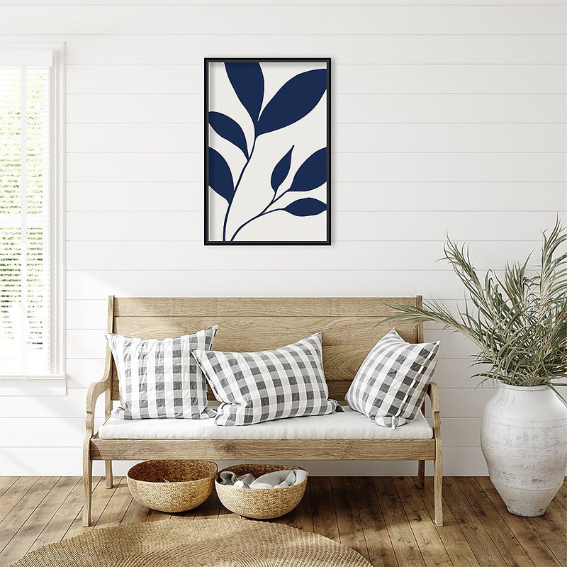 Amanti Art Modern Blue Botanical Abstract Print No 2 by The Creative Bunch Studio Wood Framed Wall Art Print, 23" x 33"