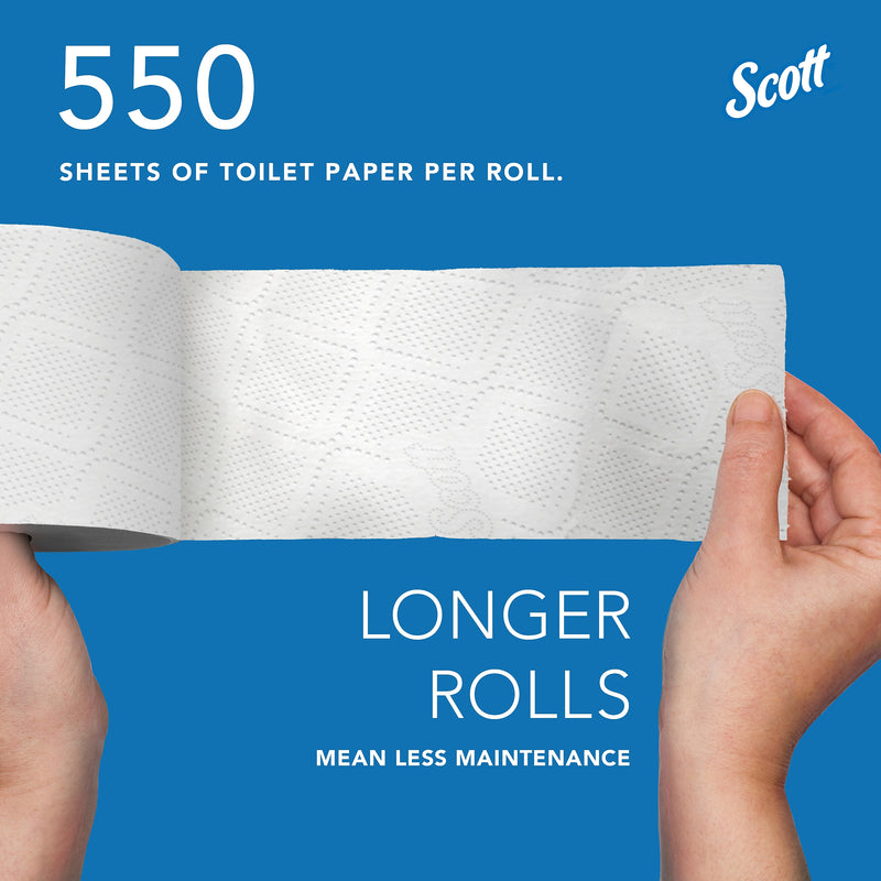 Scott Professional Recycled Toilet Paper, 2-ply, White, 550 Sheets/Roll, 80 Rolls/Case (04460)