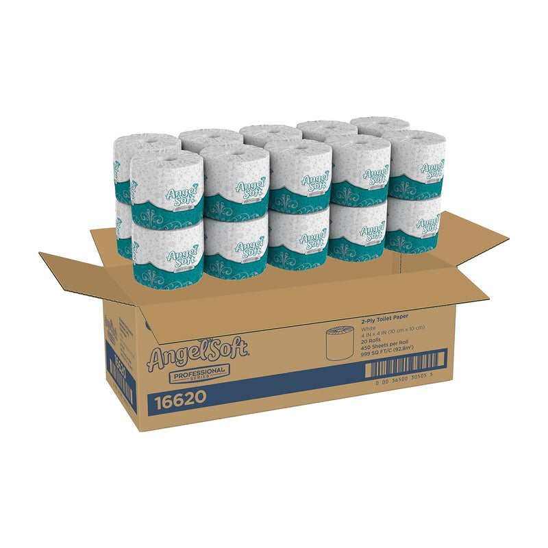 Angel Soft Ultra Professional Series Recycled Toilet Paper, 2-ply, White, 450 Sheets/Roll, 20 Rolls/Case (16620)