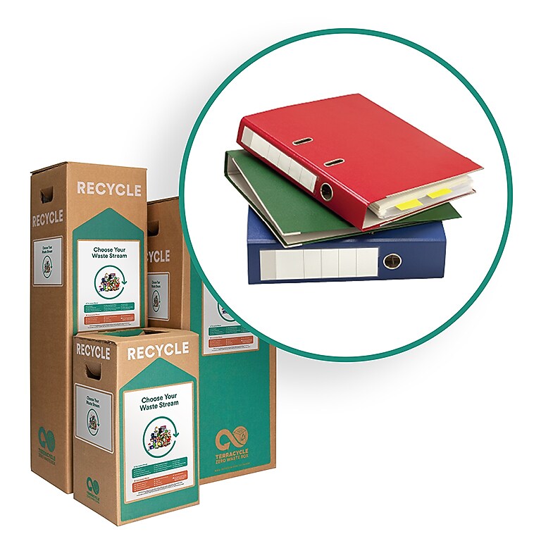 TerraCycle Cardboard Binders and Presentation Materials Recycling Box, 21 Gallon, White/Green (176)