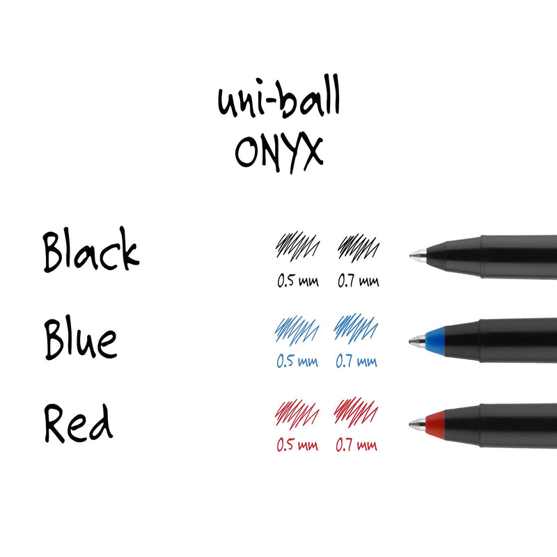 uni-ball Onyx Rollerball Pens, Fine Point, 0.7mm, Black Ink, Dozen (60143)