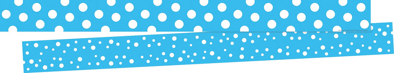 Barker Creek Double-Sided Border, 35" x 3", Dot to Dot Pool Blue, 24/Pack (4435)