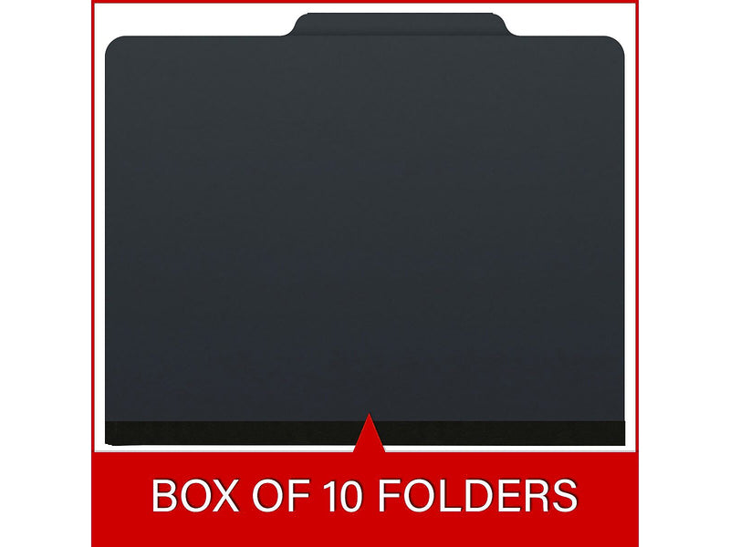 Medical Arts Press Pressboard Classification Folder, 2 Dividers, 2" Expansion, Letter Size, Black, 10/Box (DV-T42-26-3BLK)