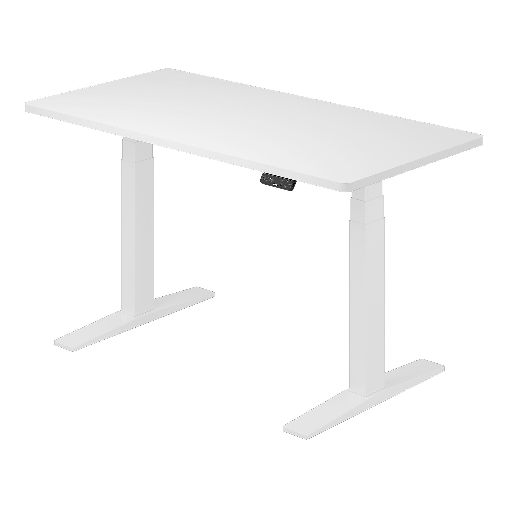 FlexiSpot E7 Commercial 55''W Electric Rectangular Adjustable Standing Desk, White (E7WCOM5528-W)