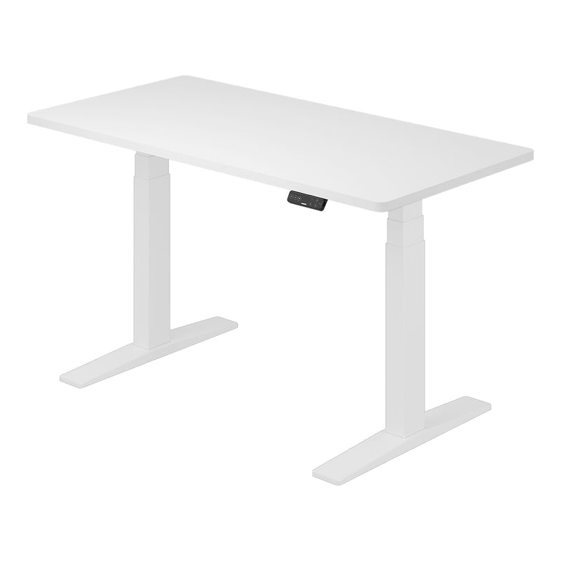 FlexiSpot E7 Commercial 55''W Electric Rectangular Adjustable Standing Desk, White (E7WCOM5528-W)