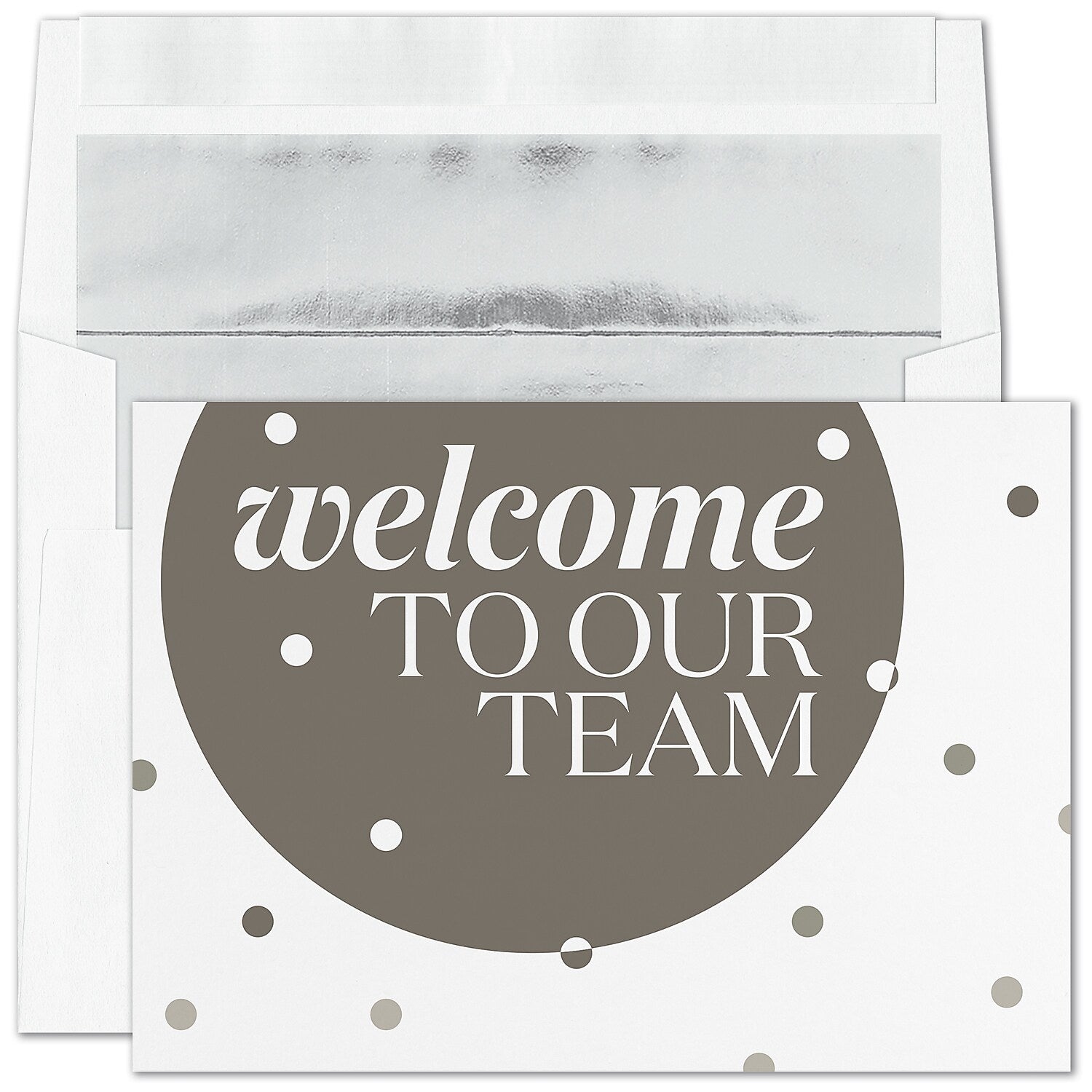 "Friendly Welcome" Welcome Card w/ Silver Lined White Envelope, 100/BX