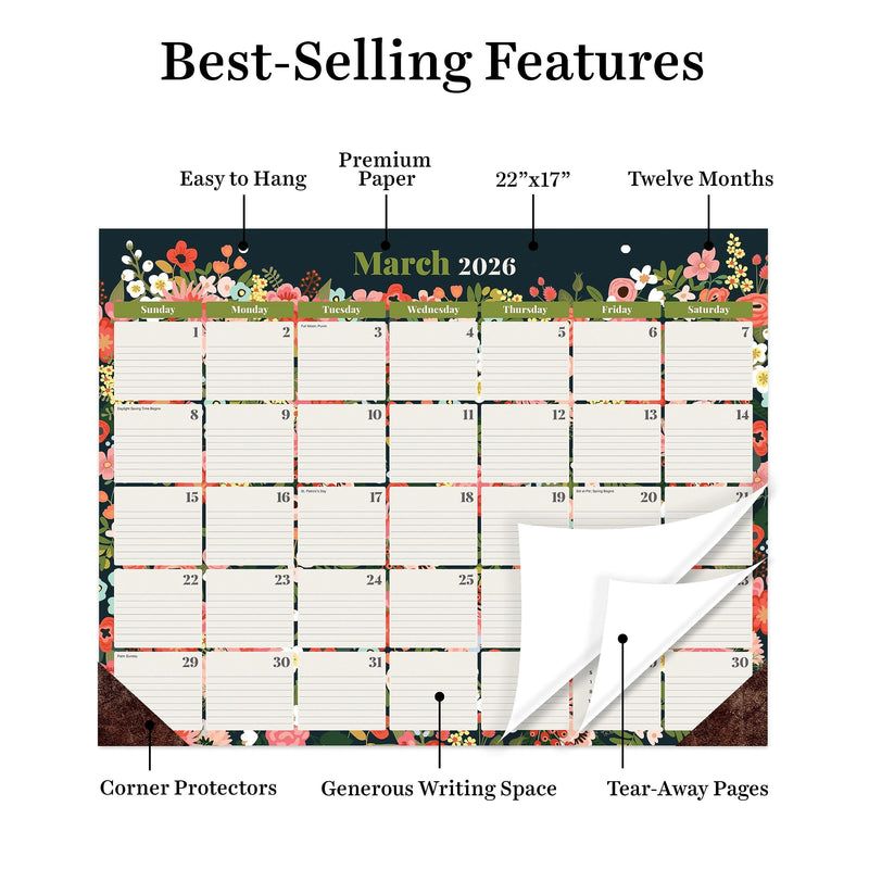 2026 TF Publishing 22" x 17" Monthly Desk Calendar, (26-8210)