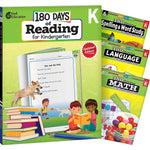 Shell Education 180 Days Reading, Spelling, Language & Math, Grade K, Workbook, 4/Set (SEP147634)