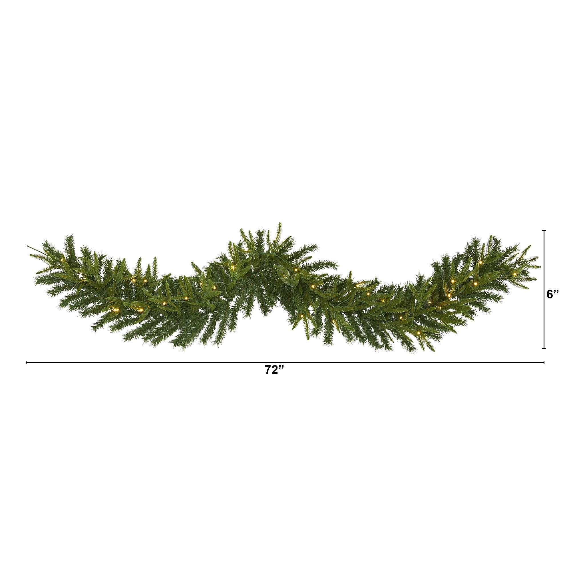 Nearly Natural 6-ft Green Pine Artificial Christmas Garland with 35 Clear LED Lights (W1109)
