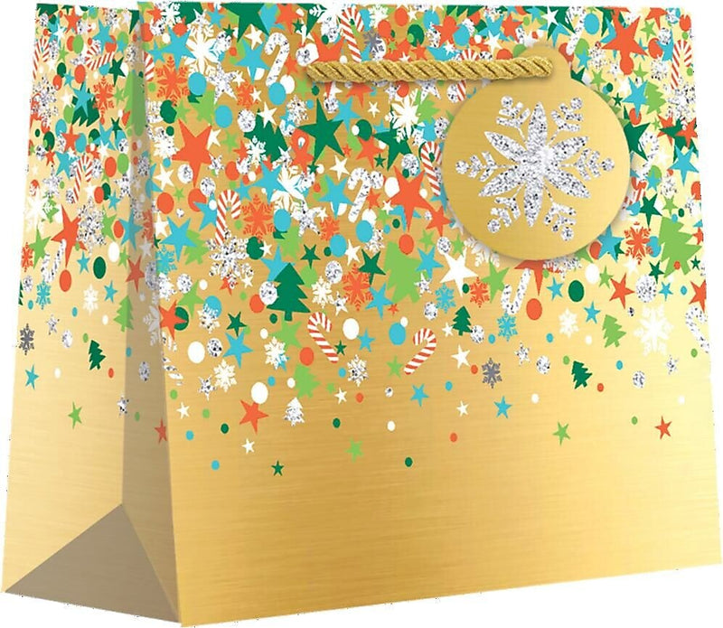 JAM Paper Christmas Party Gift Bags, Assorted Colors, 120/Pack (526BXTT7201)