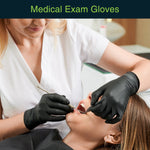 FifthPulse Powder Free Vinyl Exam Gloves, Latex Free, Small, Black, 100/Box (FMN100033)
