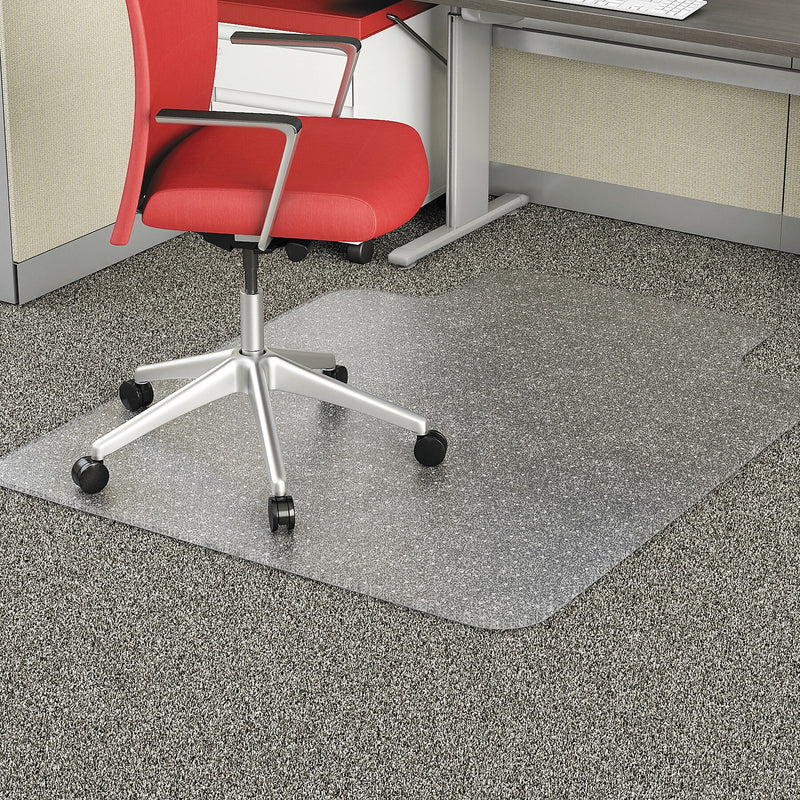Alera Carpet Chair Mat with Lip, 45" x 53'', Low-Pile, Clear (ALEMAT4553CFPL)