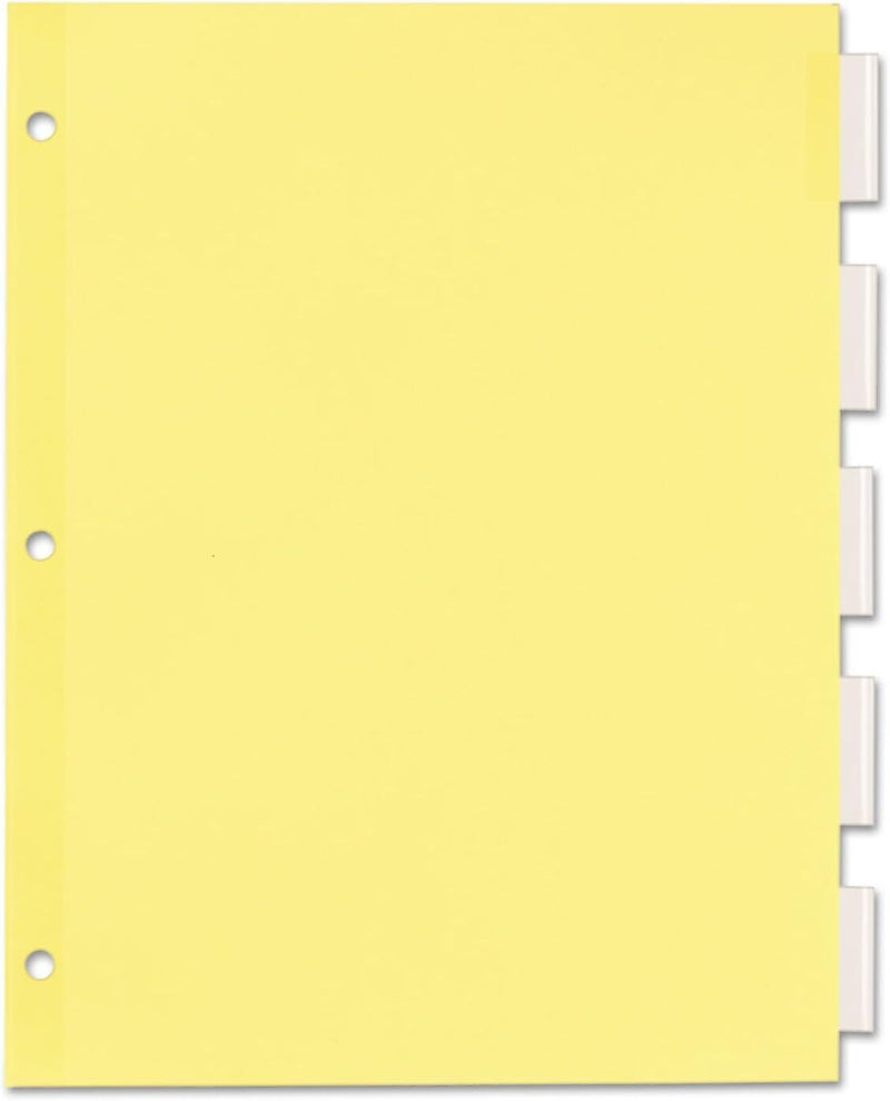 Office Essentials Insertable Paper Dividers, 5 Tabs, Clear (11466)