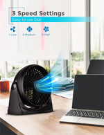 Black & Decker 7" Desk Fan, 3-Speed, Black (BFTU107)