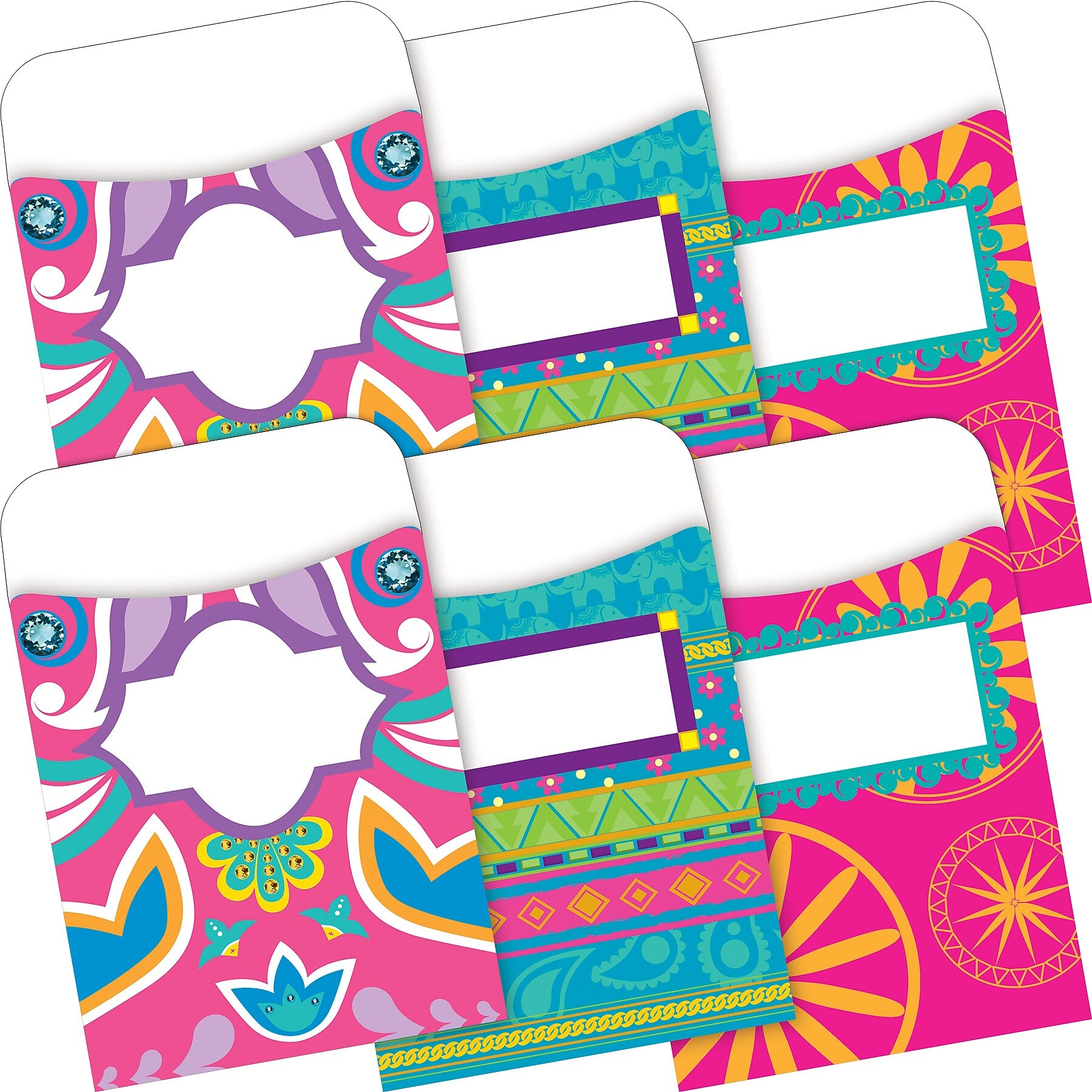 Barker Creek Bohemian Library Library Pockets, 5.125" x 3.5", 60/Set (BC3842)