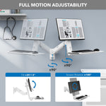 Mount-It! MedHub Wall Mounted, Flexible Workstation for Monitors up to 35", Matte White (MI-16001)