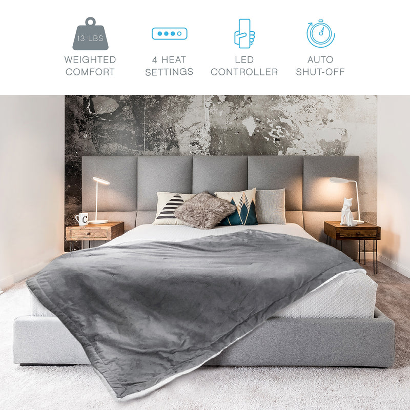 Pure Enrichment Large Heated & Weighted Throw Blanket (PEHTWGHT-G-RT)