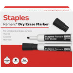 Staples Remarx Dry Erase Marker, Chisel Tip, Black, 36/Pack (ST62937)