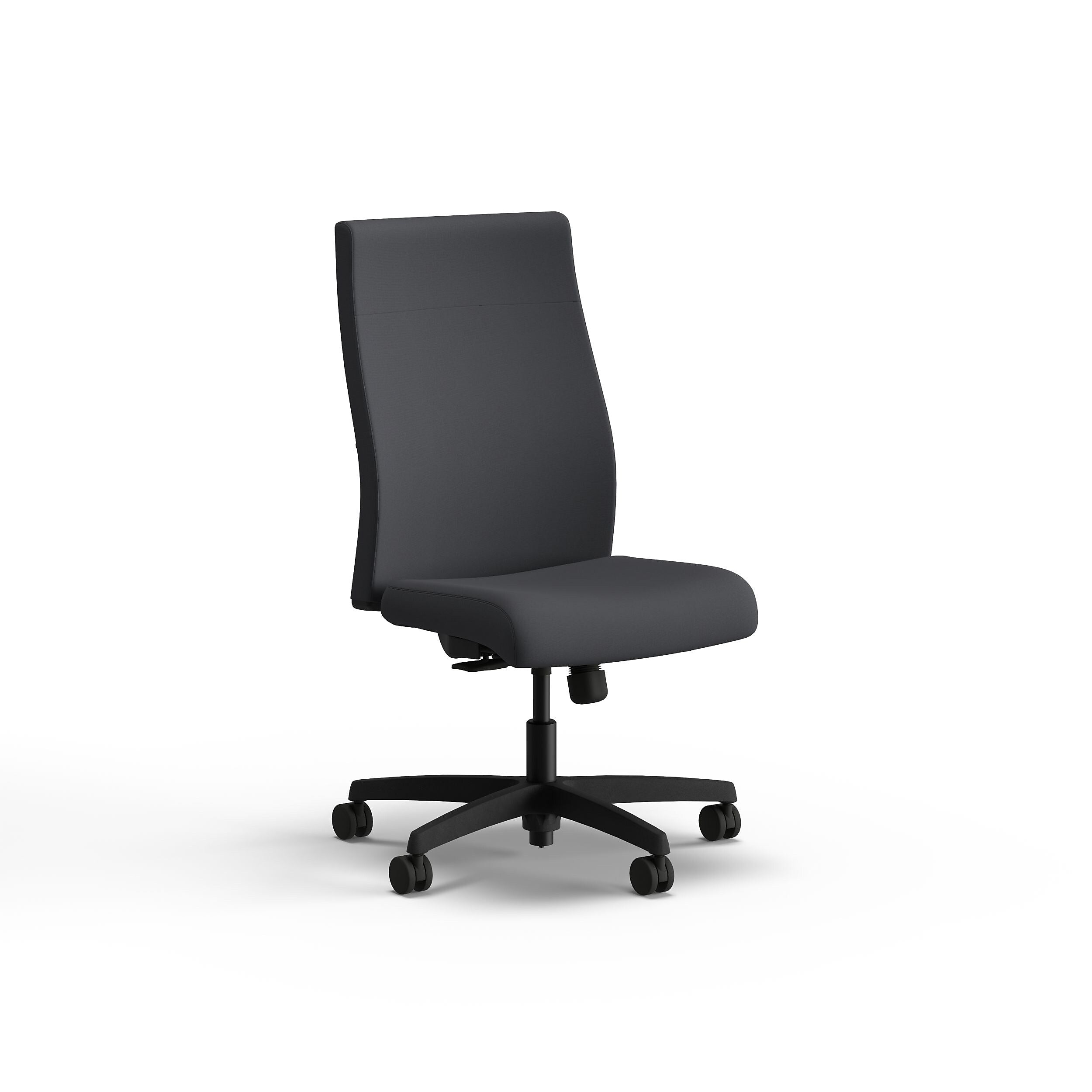 HON Ignition 2.0 Armless Vinyl Swivel Task Chair, Black (HIWMUL.Y1.N.H.SX23.AL.SB.T)