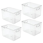 iDESIGN Plastic Storage Bin, 7.75" x 8"x 12", Clear, 4/Pack (28105M4)