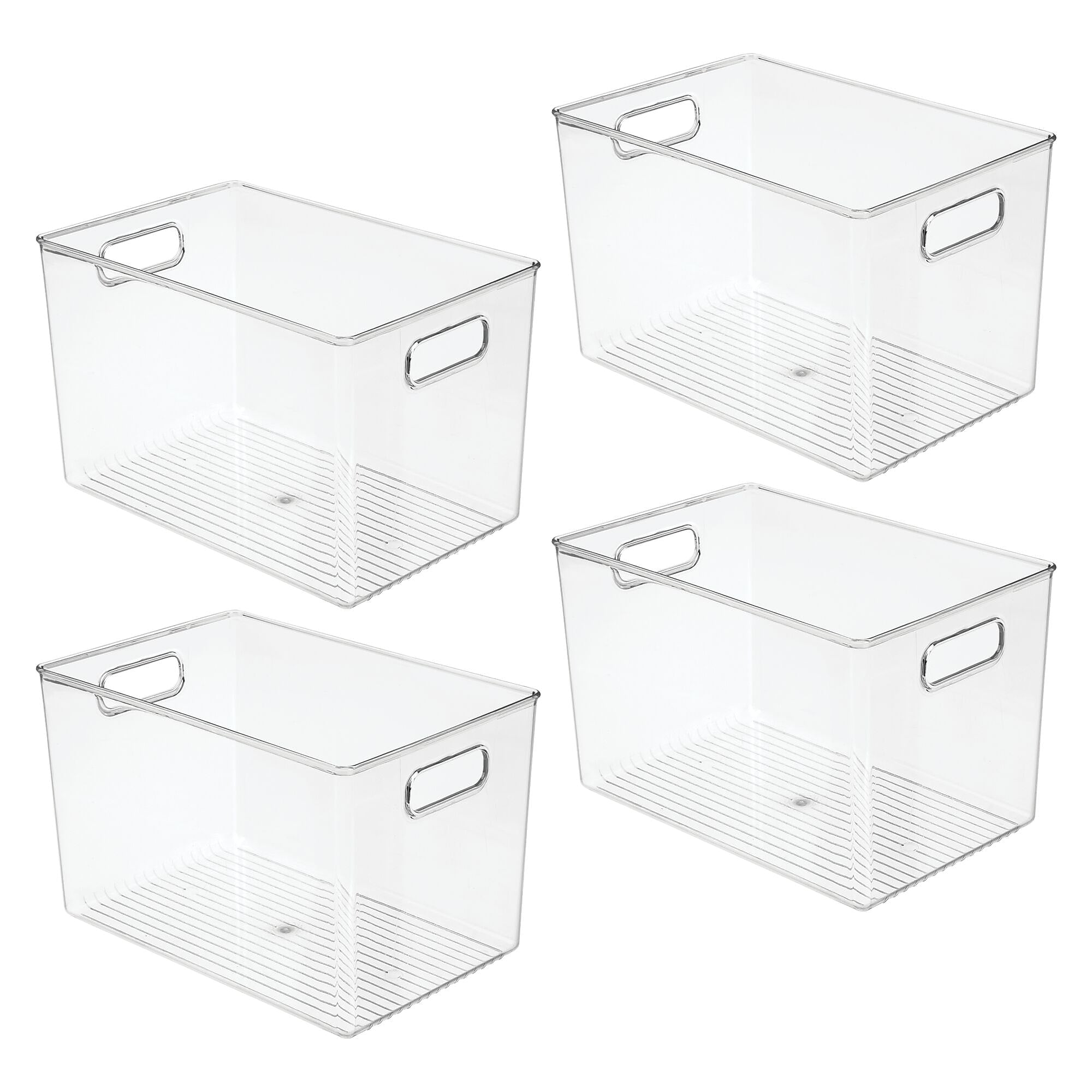 iDESIGN Plastic Storage Bin, 7.75" x 8"x 12", Clear, 4/Pack (28105M4)