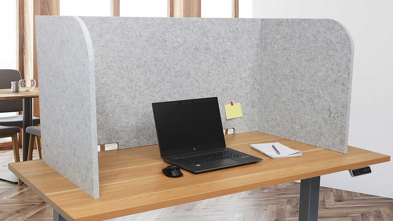 Versare SoundSorb Foldable Fabric Freestanding Privacy Panel, 24"H x 48"W, Black (DS7826104-1)