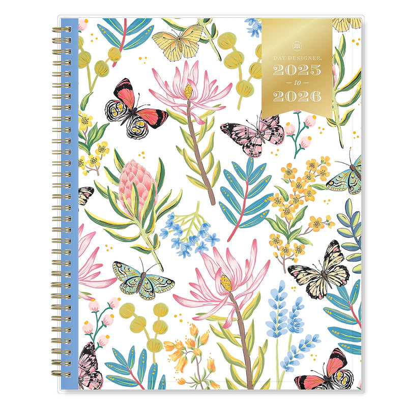 2025-2026 Day Designer for Blue Sky Flutter 8.5" x 11" Academic Year Weekly & Monthly Planner, Plastic Cover (136685-A26)