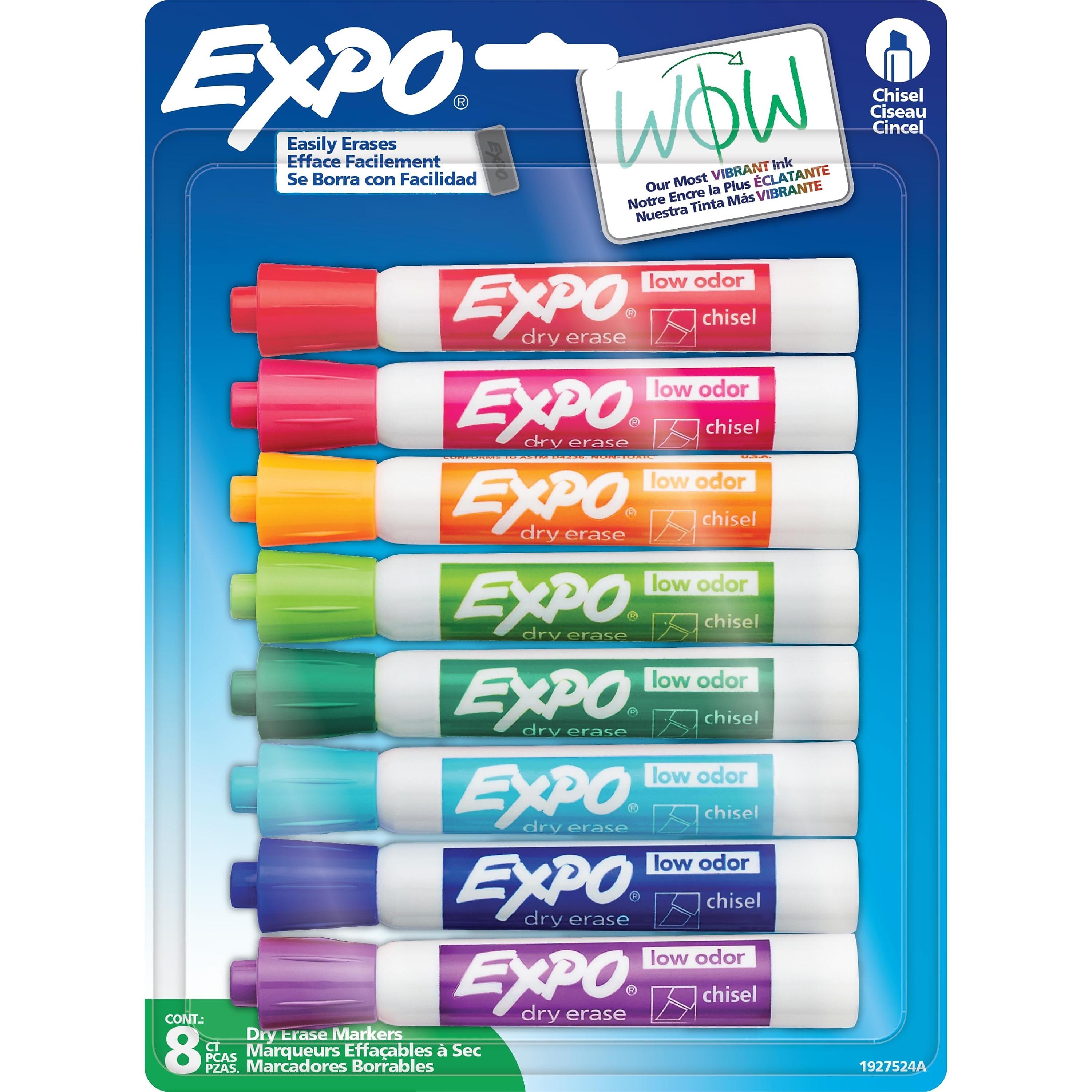 Expo Dry Erase Markers, Chisel Tip, Assorted Colors, 8/Pack (1927524)
