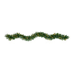 Nearly Natural 9-ft Christmas Pine Artificial Garland with 50 Warm White LEDs Lights (W1100)