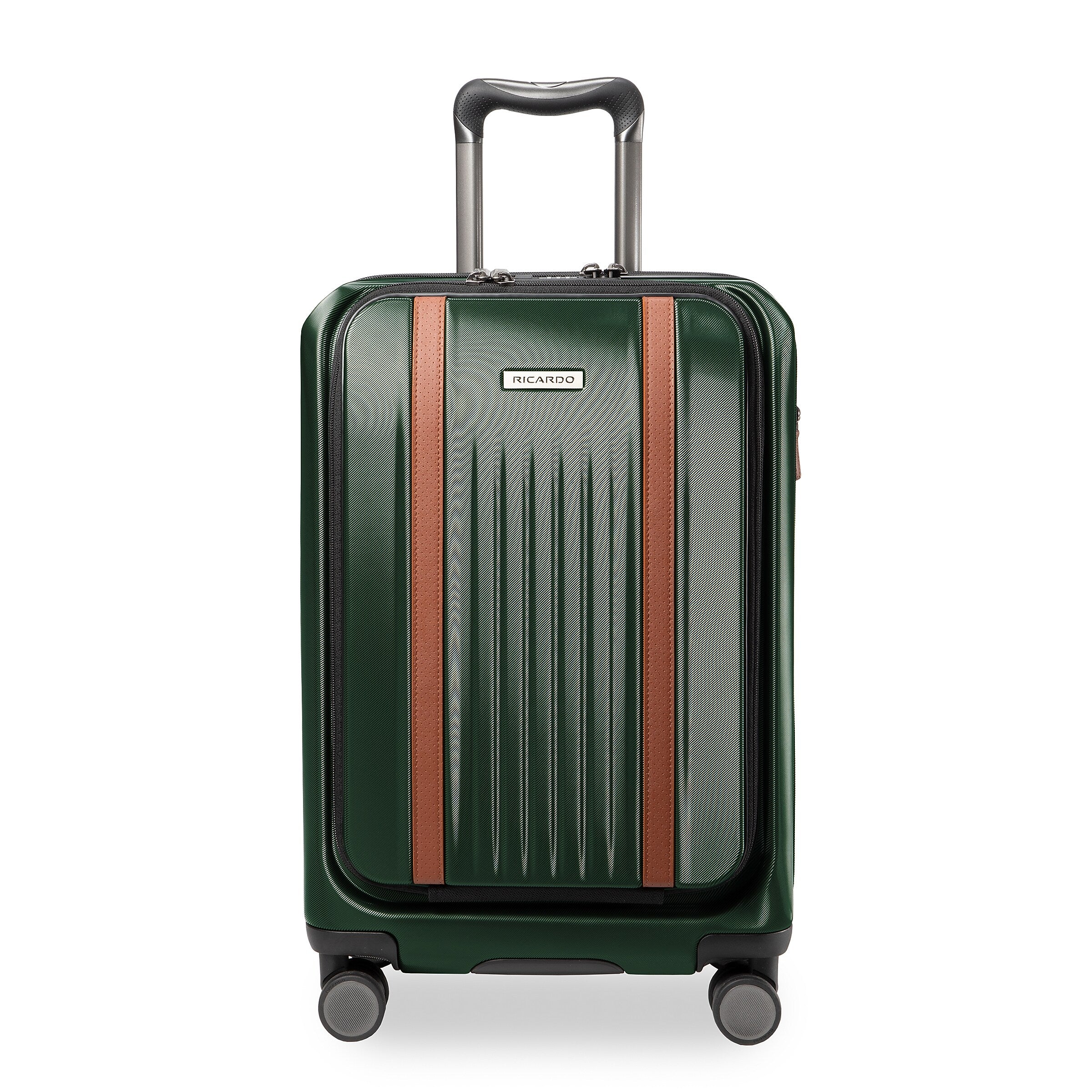 Ricardo Beverly Hills Montecito 2.0 Fast Access 21" Hardside Carry-On Suitcase, 8-Wheeled Spinner, Hunter Green (124"21-385-4FO)