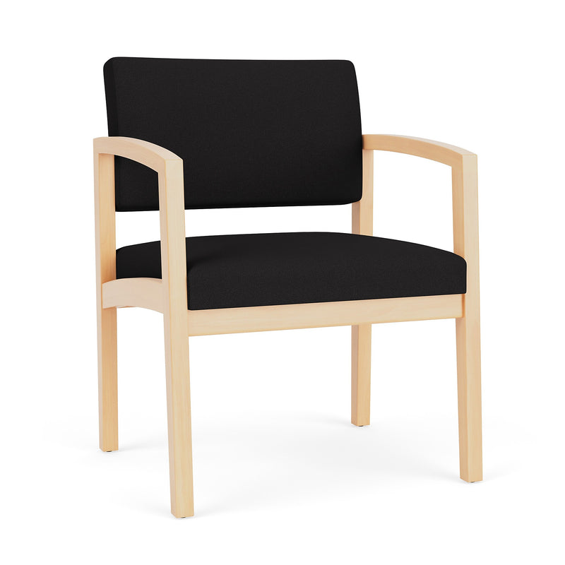 Lesro Lenox Wood Fabric Guest Chair, Open House Black/Natural (LW1201.WNA-01OHBK)