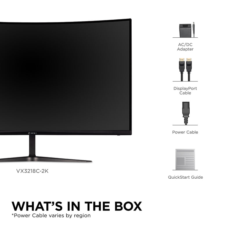 ViewSonic  32" Curved 165 Hz LCD Gaming Monitor, Black (VX3218C-2K)