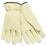Memphis Gloves Driver's Gloves; Cowhide Leather, Rolled Cuff, L Size, Cream, Dozen