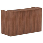Alera® Valencia Series Reception Desk with Counter, 71w x 35.5d x 42.5h, Modern Walnut