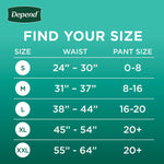 Depend Fresh Protection Adult Incontinence Underwear for Women, Disposable, XXL, Blush, 44 Count (53304)